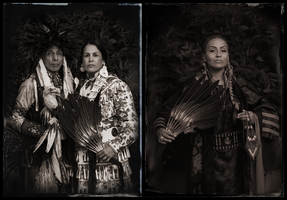tintype of Rocky Mountain Indigenous Dancers couple