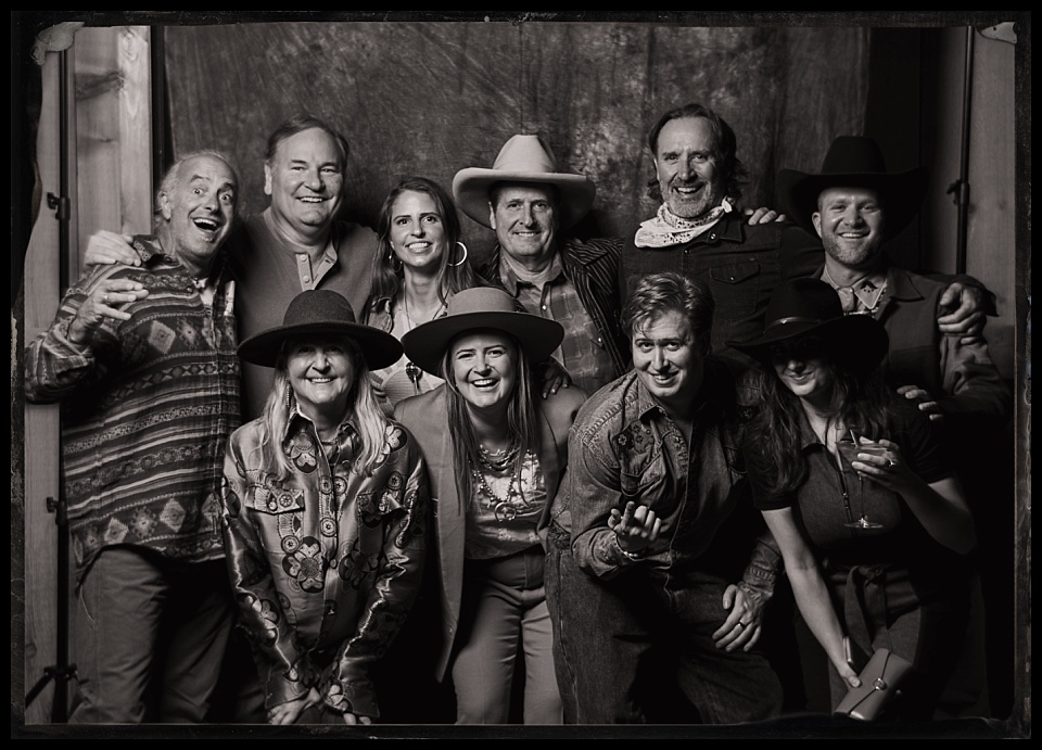 devils thumb ranch wedding tintype photobooth big group photo