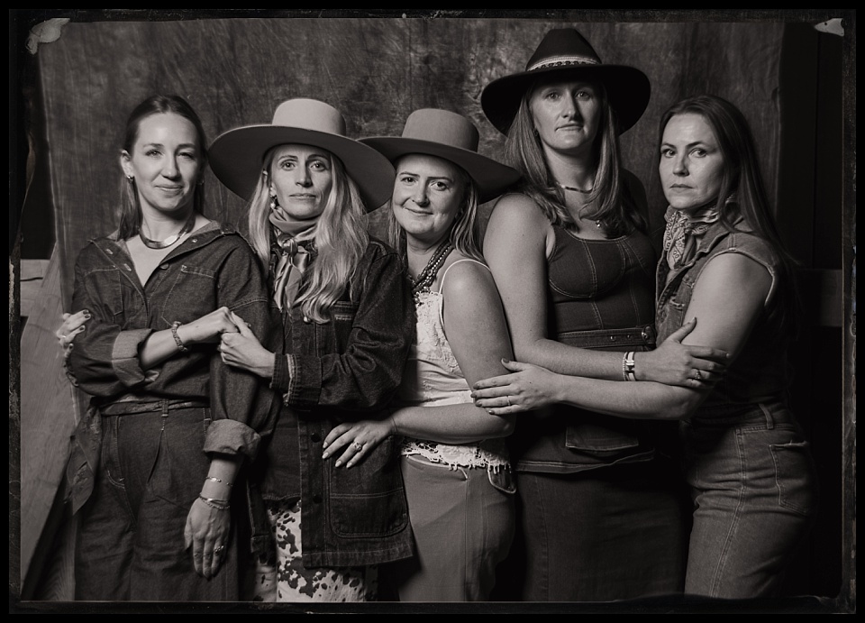 devils thumb ranch wedding tintype photobooth womens group portrait