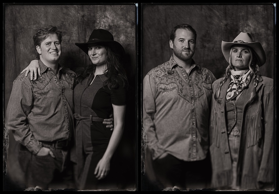devils thumb ranch wedding tintype photobooth denium and fringe mountain wedding portraits