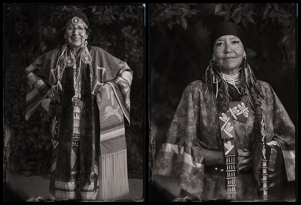 douglas county fair tintype photobooth rocky mountain indigenous dancers grandmother and daughter