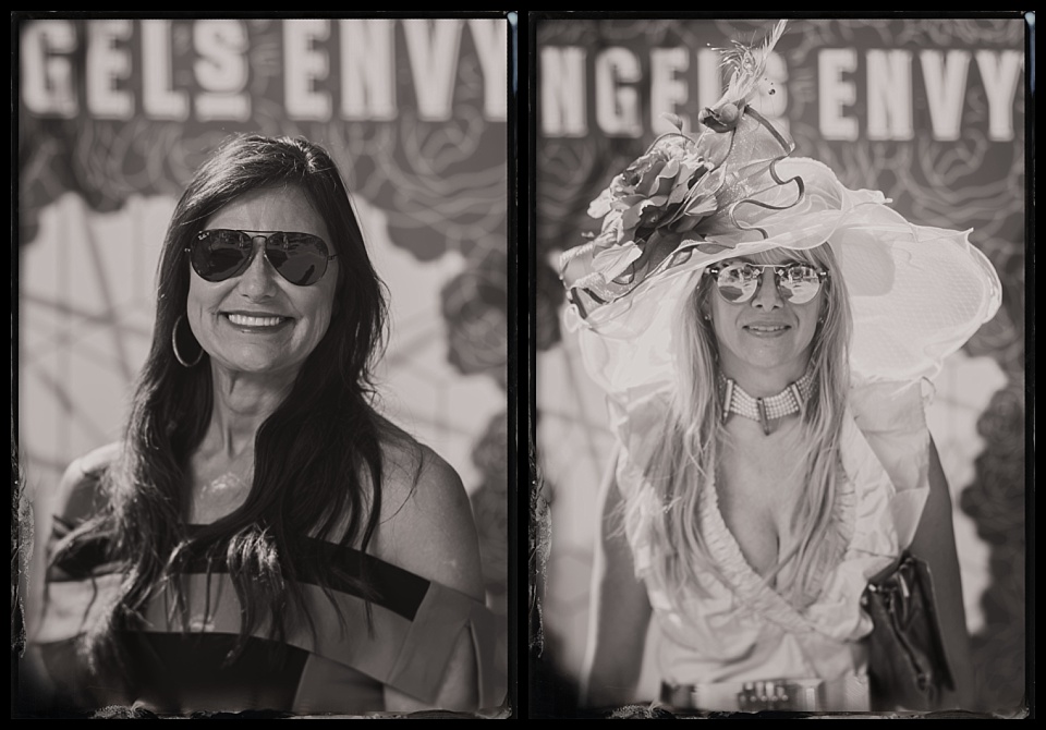 tintype of ladies with facinators at a kentucky derby party