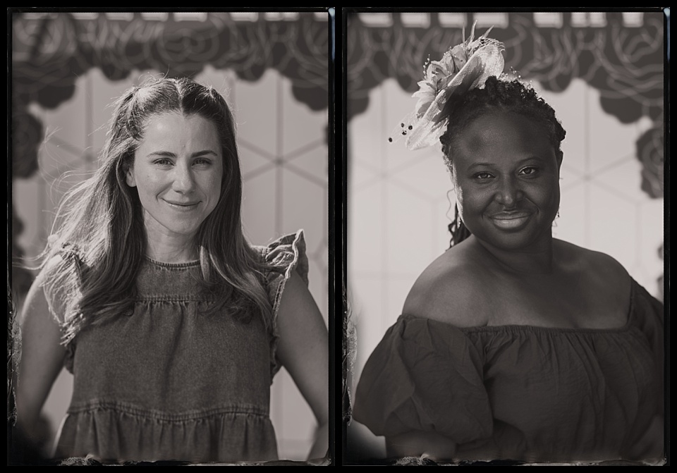 tintype portraits of women at kentucky derby party at Four Seasons Denver
