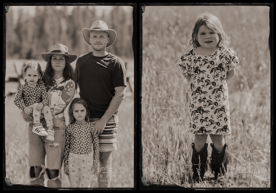 labor day tintypes devils thumb ranch family of 4 and solo little girl