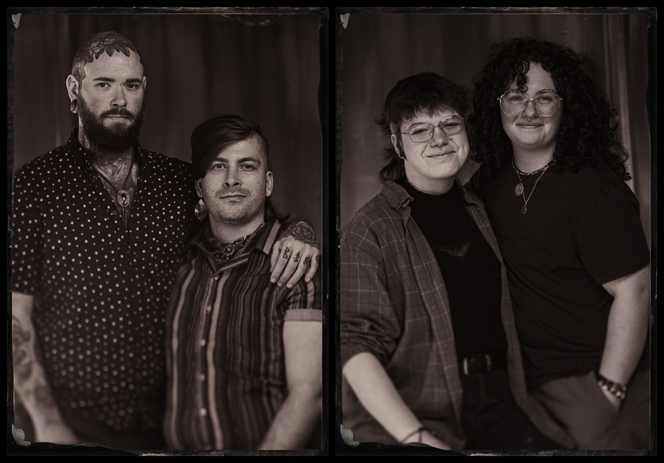 tintypes at low side tattoo two queer couples portraits