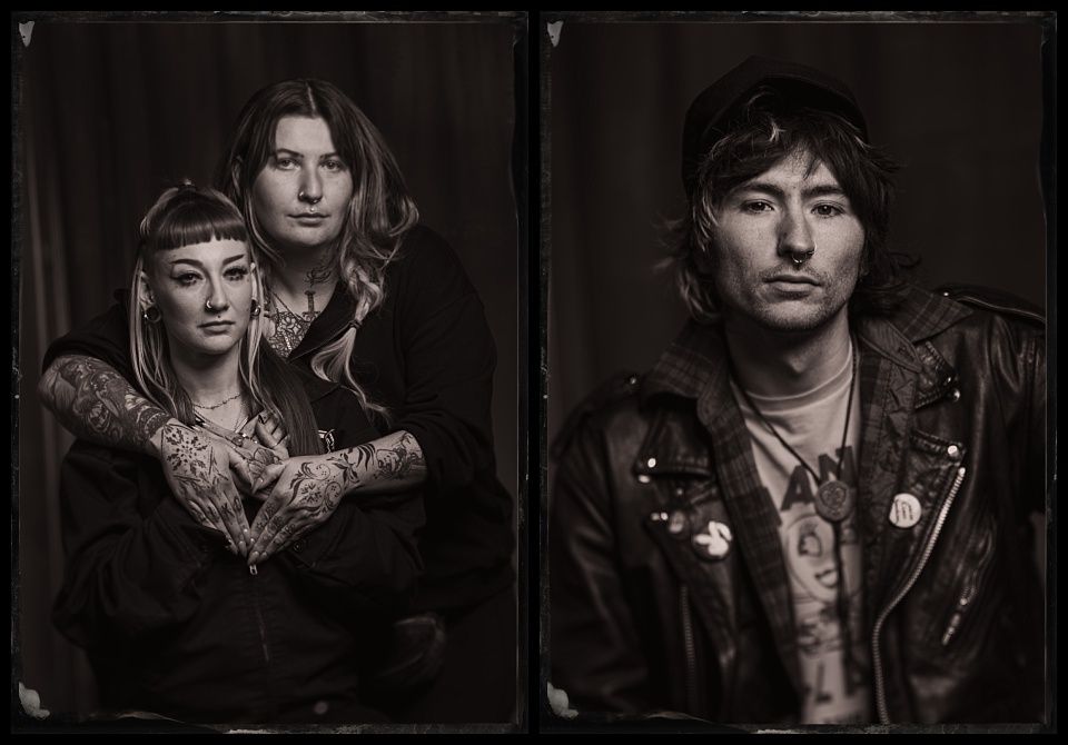 tintypes at low side tattoo two women together and a punk rocker with fun hair