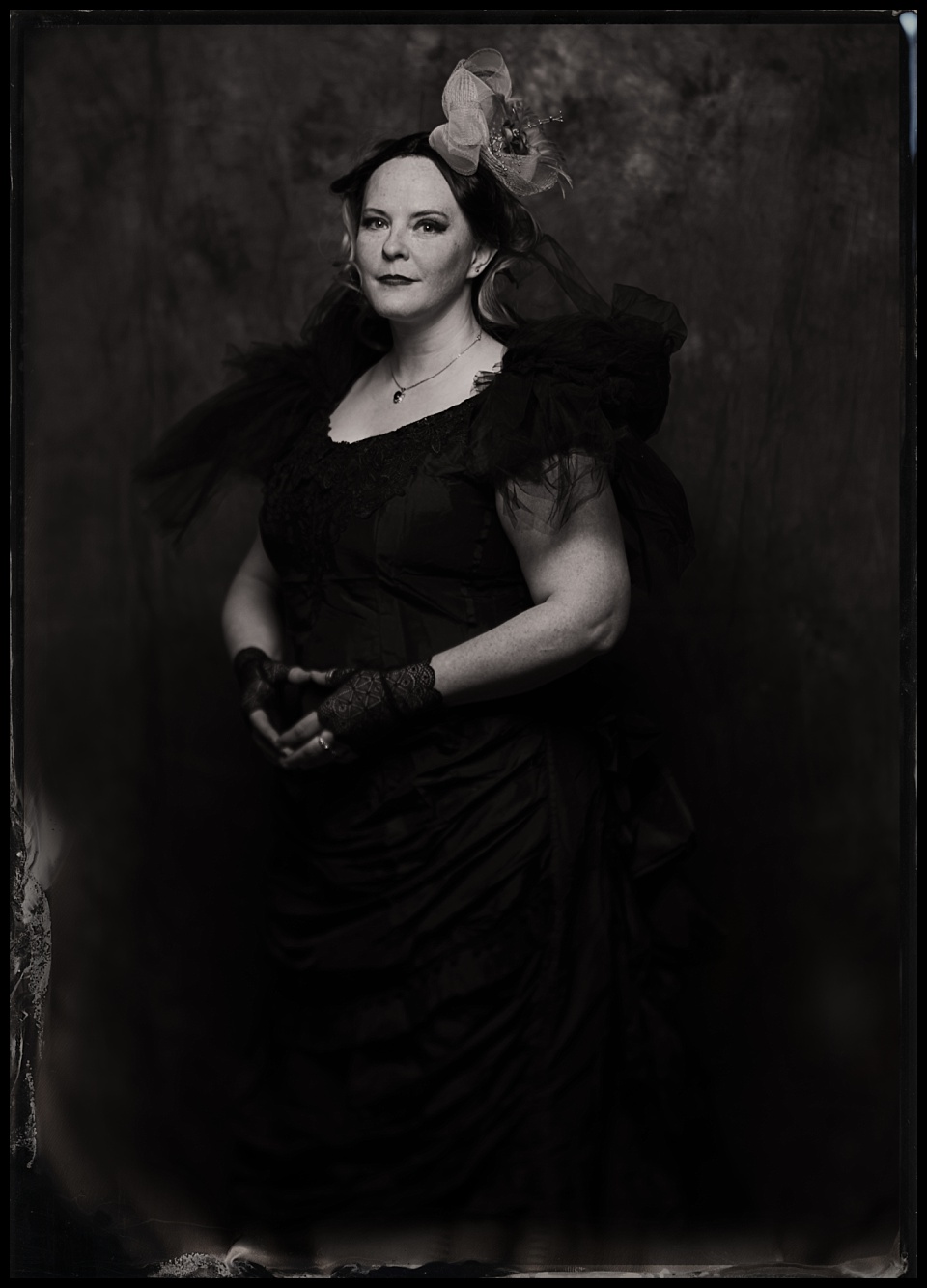 four mile historic park spirits spirits 2025 tintype of woman in lace gloves and dress