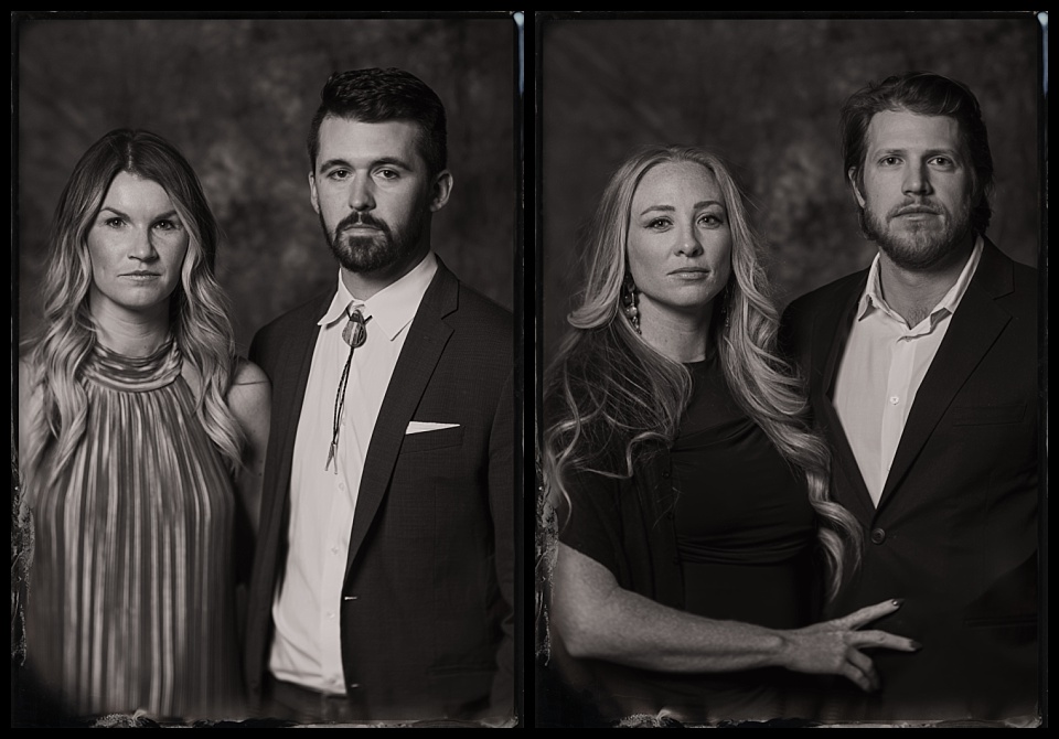 surf lodge buena vista wedding tintype photobooth shimmery blouse and bolo ties