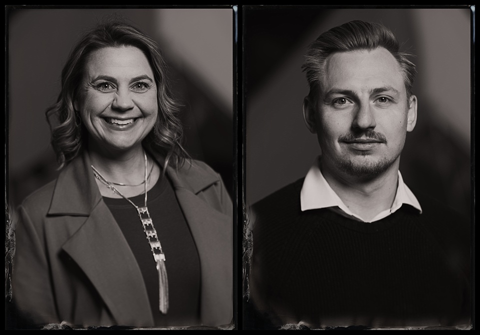 WIPA glamp gather party tintype photobooth tintype portraits of man and woman with cool neckace